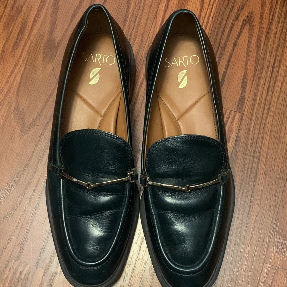 Franco Sarto dark green Leather Loafers - Picture 4 of 4